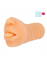 Телесный мастурбатор-ротик с высунутым язычком - Bior toys - во Владикавказе купить с доставкой