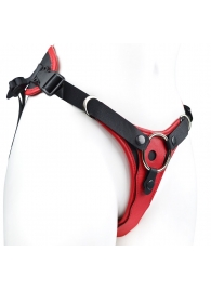 Красно-черный женский пояс с 2 способами крепления насадок - LOVETOY (А-Полимер) - купить с доставкой во Владикавказе