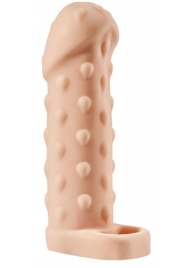 Телесная насадка-удлинитель с пупырышками KLEON - 15 см. - Sitabella - во Владикавказе купить с доставкой