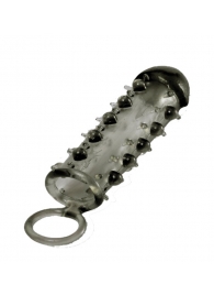 Дымчатая стимулирующая насадка с закрытой головкой SAMURAI PENIS SLEEVE BLACK - 14,5 см. - NMC - во Владикавказе купить с доставкой