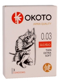 Тонкие презервативы OKOTO Thin Extra Soft - 3 шт. - Sitabella - купить с доставкой во Владикавказе