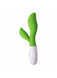 Зеленый вибратор Owen с клиторальным отростком - 20 см. - Baile