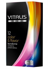 Цветные ароматизированные презервативы VITALIS PREMIUM color   flavor - 12 шт. - Vitalis - купить с доставкой во Владикавказе