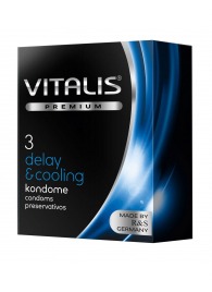 Презервативы VITALIS PREMIUM delay   cooling с охлаждающим эффектом - 3 шт. - Vitalis - купить с доставкой во Владикавказе