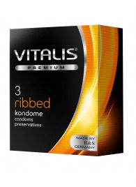 Ребристые презервативы VITALIS PREMIUM ribbed - 3 шт. - Vitalis - купить с доставкой во Владикавказе
