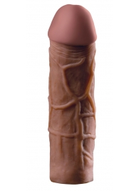 Коричневая насадка Mega 2  Extension - 20,3 см. - Pipedream - во Владикавказе купить с доставкой