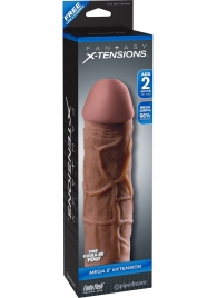 Коричневая насадка Mega 2  Extension - 20,3 см. - Pipedream - во Владикавказе купить с доставкой