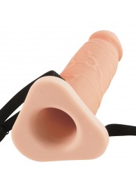 Телесный реалистичный фаллоимитатор с полостью Silicone Hollow Extension - 20 см. - Pipedream - купить с доставкой во Владикавказе