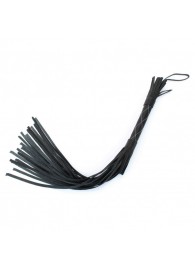 Аккуратная чёрная плетка  из натуральной кожи - БДСМ Арсенал - купить с доставкой во Владикавказе