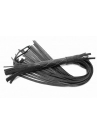 Аккуратная чёрная плетка  из натуральной кожи - БДСМ Арсенал - купить с доставкой во Владикавказе