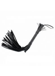 Короткая чёрная плетка из натуральной кожи - БДСМ Арсенал - купить с доставкой во Владикавказе