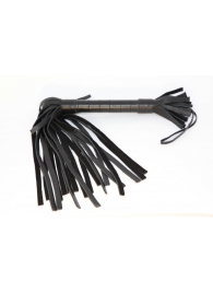 Короткая чёрная плетка из натуральной кожи - БДСМ Арсенал - купить с доставкой во Владикавказе