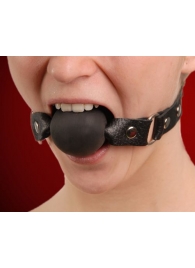 Кляп-шар на чёрных кожаных ремешках - Sitabella - купить с доставкой во Владикавказе