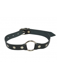 Кляп-кольцо на черных кожаных ремешках - Sitabella - купить с доставкой во Владикавказе