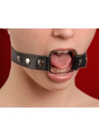 Кляп-кольцо на черных кожаных ремешках - Sitabella - купить с доставкой во Владикавказе