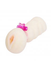 Мастурбатор-вагина с вибрацией от съёмного кольца - 14 см. - Baile - во Владикавказе купить с доставкой