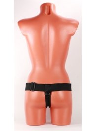 Чёрные кожаные трусики для больших насадок - БДСМ Арсенал - купить с доставкой во Владикавказе