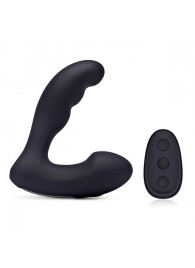 Черный массажер простаты Prober с двойной вибрацией - BlueLine - во Владикавказе купить с доставкой