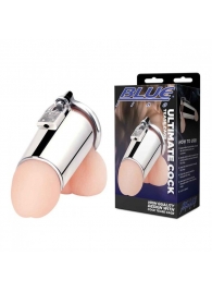 Серебристая сплошная клетка для фаллоса Ultimate Cock Tease Cage - BlueLine - купить с доставкой во Владикавказе