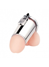 Серебристая сплошная клетка для фаллоса Ultimate Cock Tease Cage - BlueLine - купить с доставкой во Владикавказе