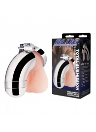 Серебристая сплошная клетка для фаллоса Total Submission Cage - BlueLine - купить с доставкой во Владикавказе