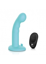 Голубая изогнутая насадка 6in Remote Control Ripple P-Spot G-Spot на черных трусиках - 16 см. - Pegasus - купить с доставкой во Владикавказе