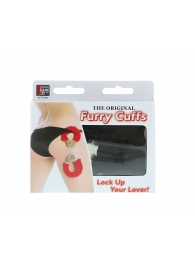 Металлические наручники с чёрной меховой опушкой - Dream Toys - купить с доставкой во Владикавказе