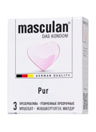 Супертонкие презервативы Masculan Pur - 3 шт. - Masculan - купить с доставкой во Владикавказе