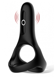 Черное виброкольцо Magic Motion Rise с подхватом мошонки - Magic Motion - во Владикавказе купить с доставкой