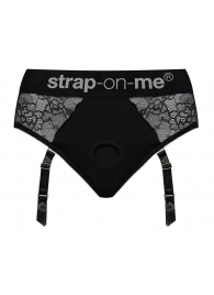 Черные трусики для насадок Diva Lingerie Harness - size S - Strap-on-me - купить с доставкой во Владикавказе