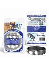 Кольцо на пенис из искусственной кожи на клепках SNAP COCK RING - BlueLine - во Владикавказе купить с доставкой