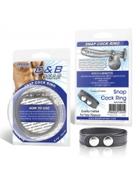 Кольцо на пенис SNAP COCK RING из искусственной кожи на клепках - BlueLine - во Владикавказе купить с доставкой