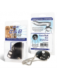 Утяжка для мошонки из искусственной кожи с цепочками PARACHUTE BALL STRETCHER - BlueLine - купить с доставкой во Владикавказе