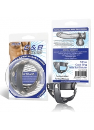 Кольцо на пенис с разделителем мошонки из искусственной кожи на клепках T-STYLE COCK RING - BlueLine - купить с доставкой во Владикавказе