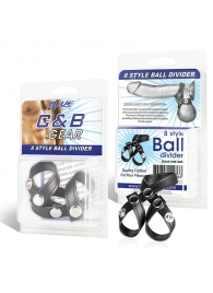 Разделитель мошонки из искусственной кожи на клепках 8 STYLE BALL DIVIDER - BlueLine - купить с доставкой во Владикавказе