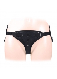Черный пояс-трусики в комплекте с коннектором и насадкой - Notabu - купить с доставкой во Владикавказе