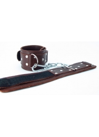 Коричневые кожаные оковы с клепками - БДСМ Арсенал - купить с доставкой во Владикавказе