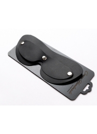 Черная кожаная маска на глаза со съемной шторкой - Crazy Handmade - купить с доставкой во Владикавказе