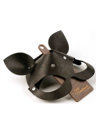 Черная кожаная маска  Кошка  с маленькими ушками - Crazy Handmade - купить с доставкой во Владикавказе