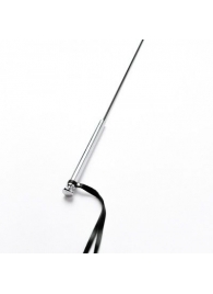 Черный кожаный стек с гладкой ручкой - 55 см. - Crazy Handmade - купить с доставкой во Владикавказе