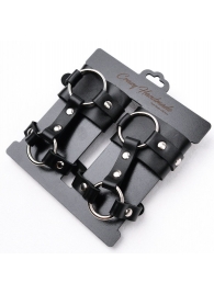 Черные наручники с креплением на кисть руки - Crazy Handmade - купить с доставкой во Владикавказе