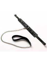 Черный ошейник с шипами и поводком - Crazy Handmade - купить с доставкой во Владикавказе