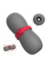 Серый эластичный мастурбатор с утяжкой - S-HANDE - во Владикавказе купить с доставкой