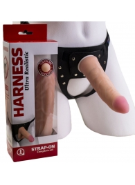 Страпон Харнесс из двух предметов: трусики с плугом и насадка-фаллос - 18 см. - LOVETOY (А-Полимер) - купить с доставкой во Владикавказе