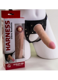 Страпон Харнесс из двух предметов: трусики с плугом и насадка-фаллос - 18 см. - LOVETOY (А-Полимер) - купить с доставкой во Владикавказе