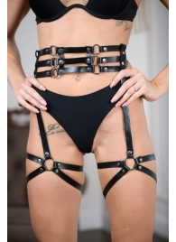 Кожаные гартеры на поясе Esteria - БДСМ Арсенал - купить с доставкой во Владикавказе