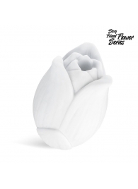Белый нереалистичный мастурбатор в форме бутона цветка Lotus - 1137 - во Владикавказе купить с доставкой