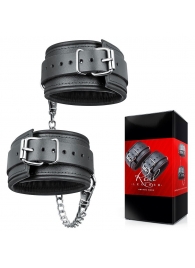 Черные кожаные оковы на цепочке с карабинами - Notabu - купить с доставкой во Владикавказе