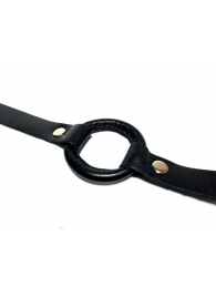 Черный кляп-кольцо на кожаных ремешках - БДСМ Арсенал - купить с доставкой во Владикавказе