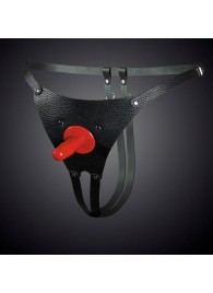 Чёрные кожаные универсальные трусики со штырьком для насадок - Sitabella - купить с доставкой во Владикавказе